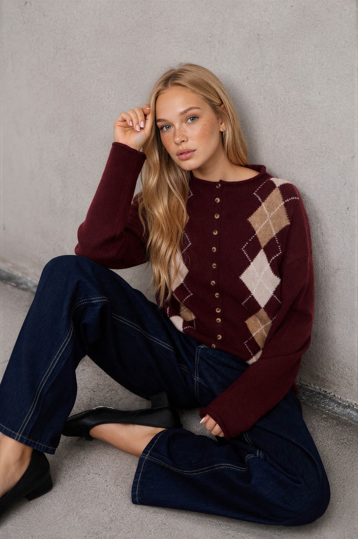 Aggie Argyle Cardigan