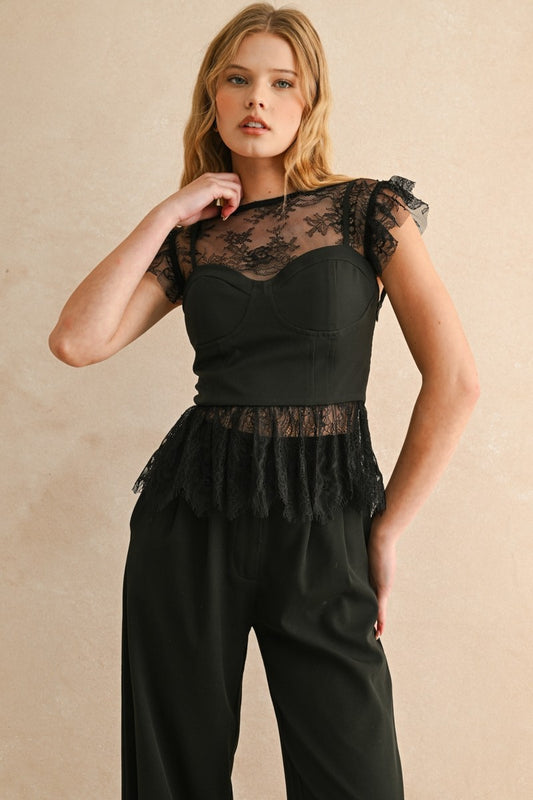 Lace Peplum Top