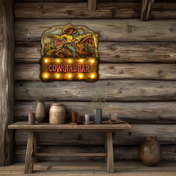 Cowgirl Bar Lighted Artwork
