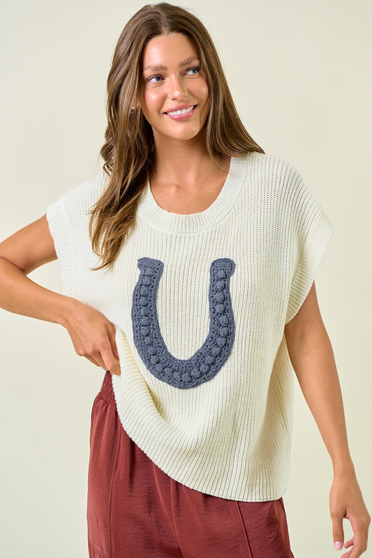 Lucky You Horseshoe Sweater Vest