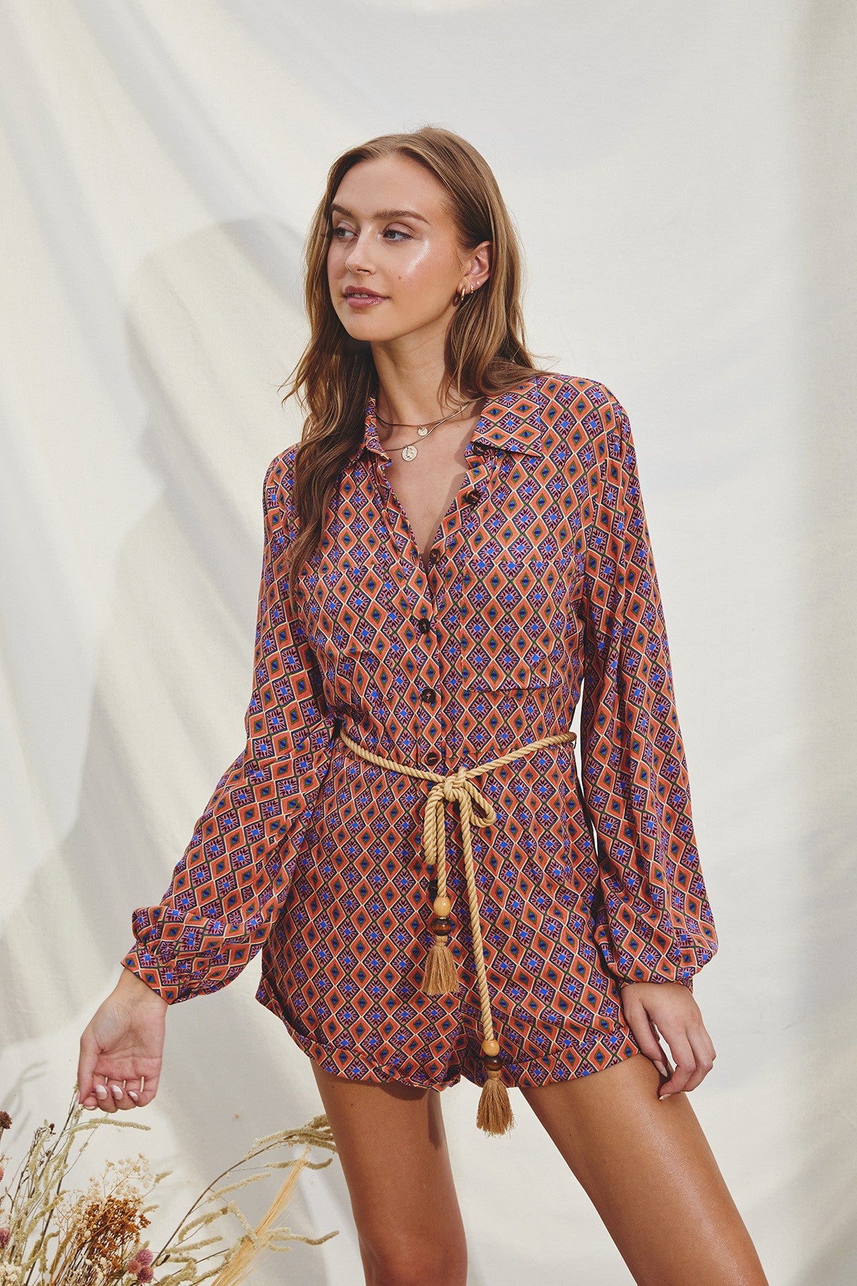 Sun Daze Collared Romper