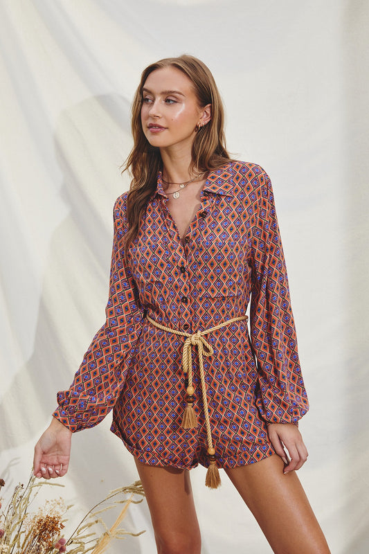 Sun Daze Collared Romper