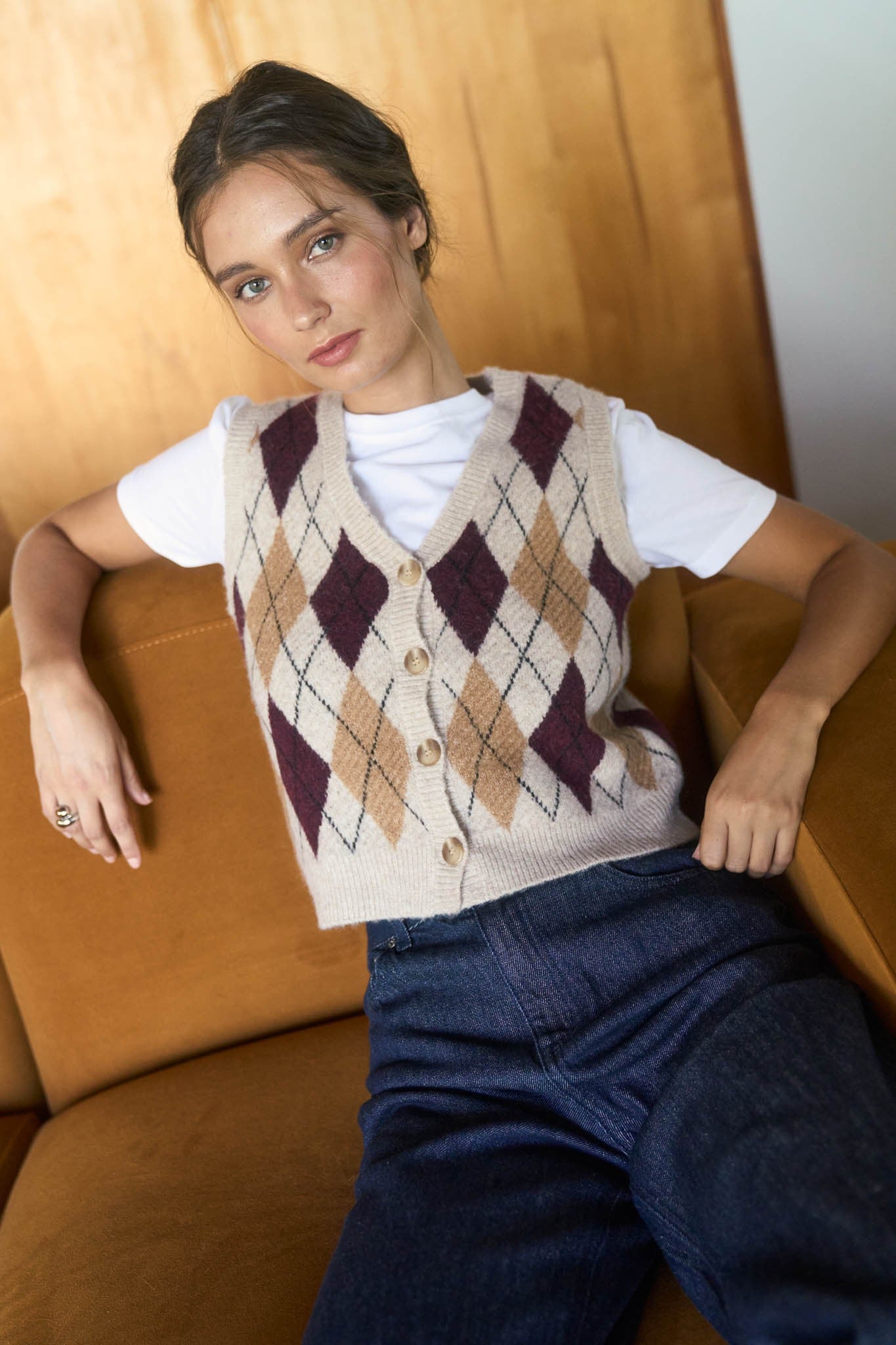 Argyle Button Down Sweater Vest