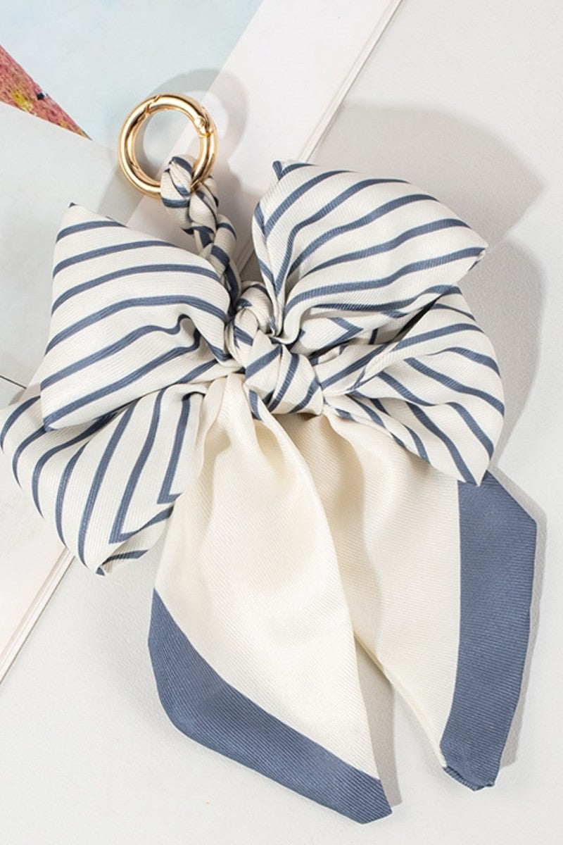 Scarf Bow Charm Keychain- Sailing