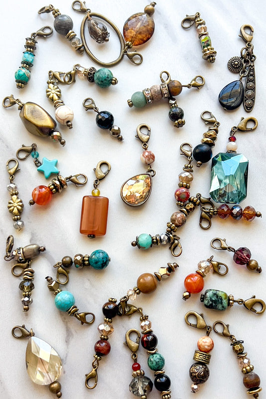 Collective Bronze Stone Charms-Charm Bar
