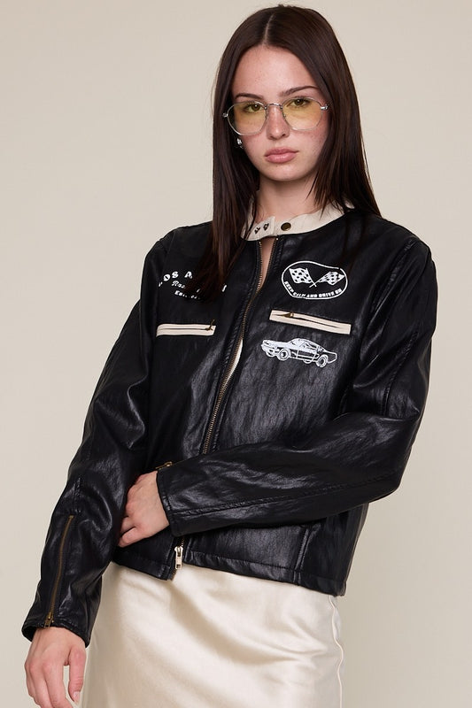 Car Club Vegan Leather Jacket
