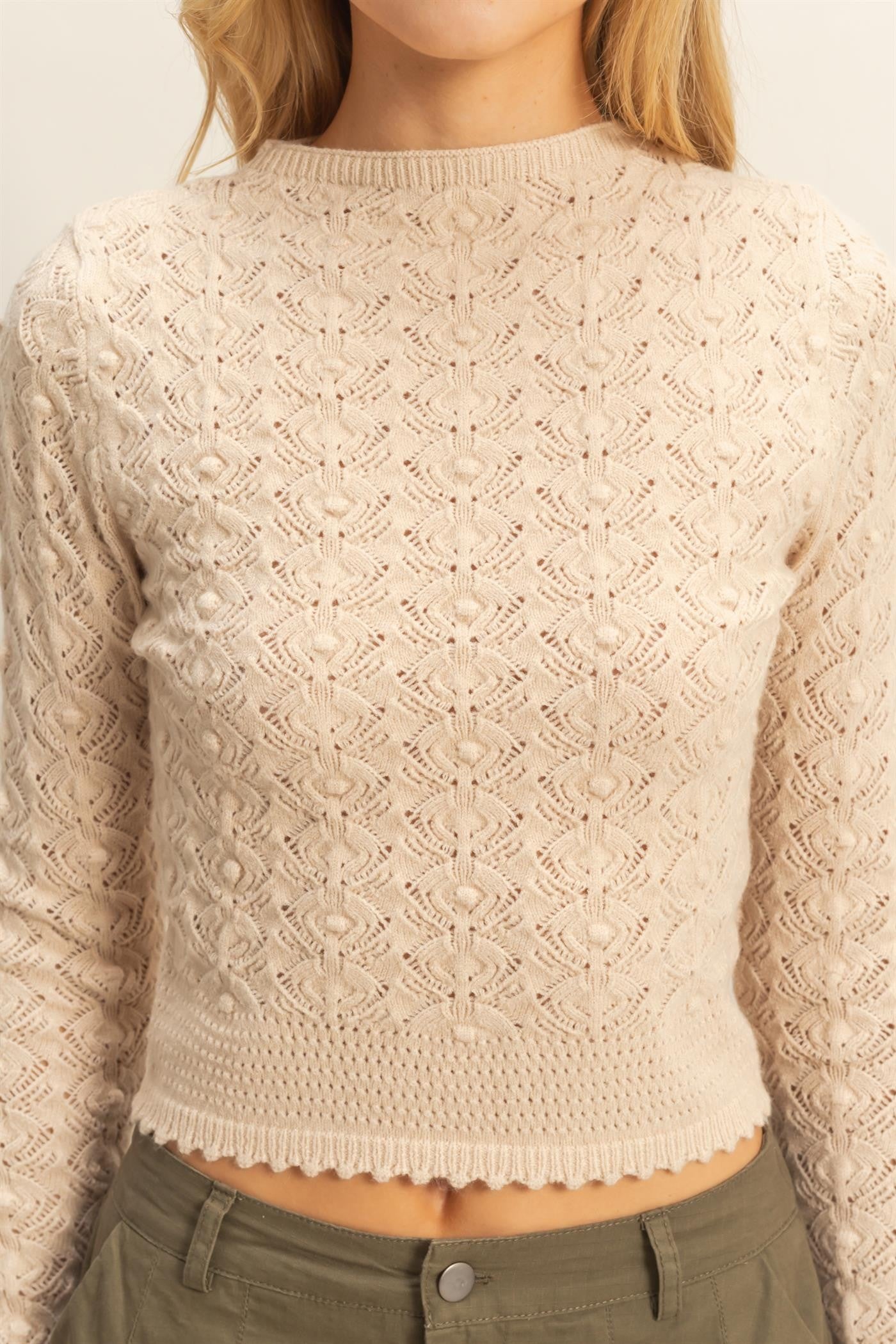 Pointelle Knit Sweater
