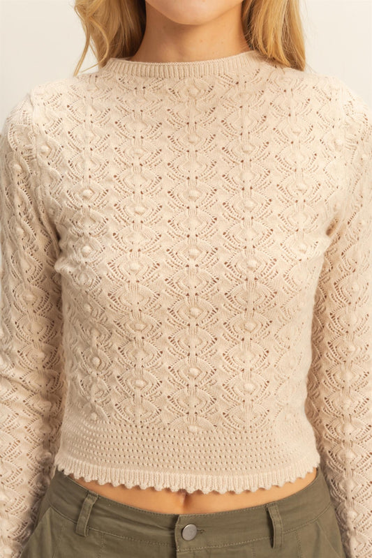 Pointelle Knit Sweater