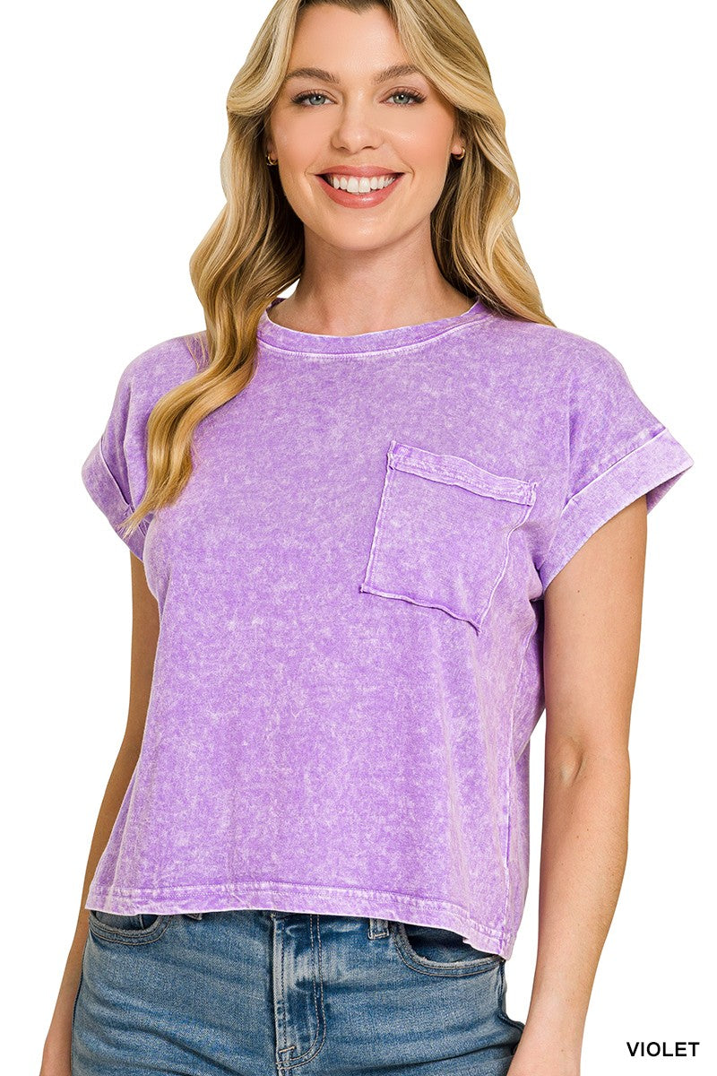 Halo Snow Washed Pocket Tee