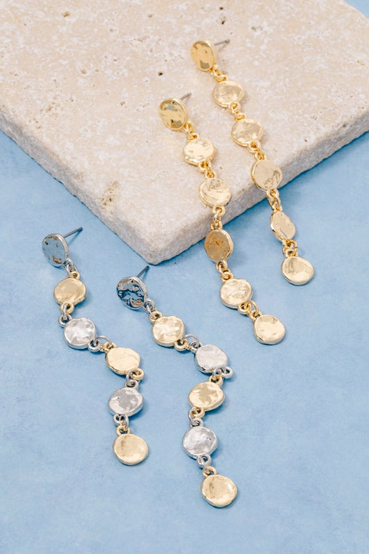 Hammered Chain Dangle Earrings