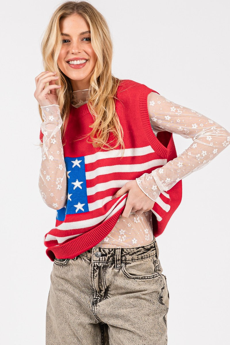 American Flag Sweater Vest