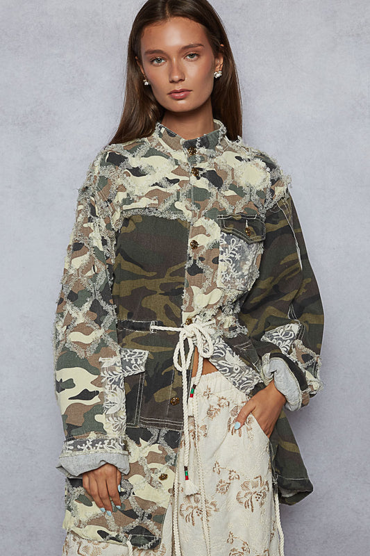 Camo & Lace Utility Jacket