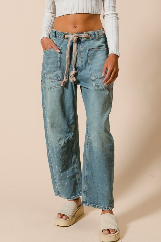Drip Paint Barrel Jeans