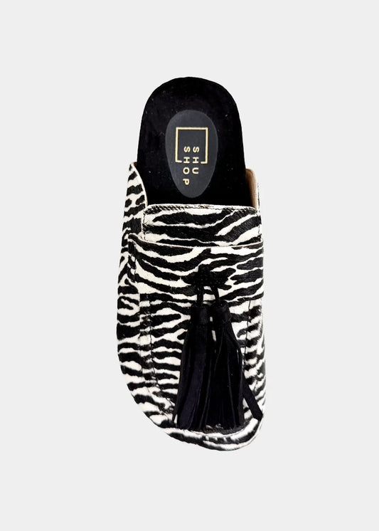Ariana Zebra Hair Mule