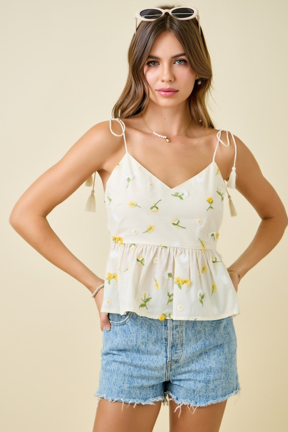 Floral Embroidered Cami Top