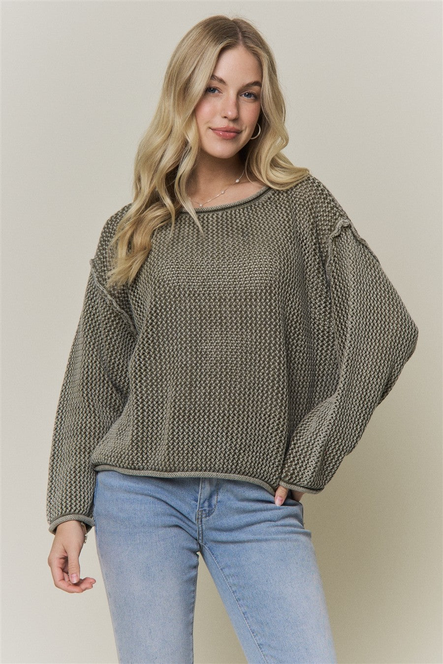 Margaret Rolled Hem Sweater