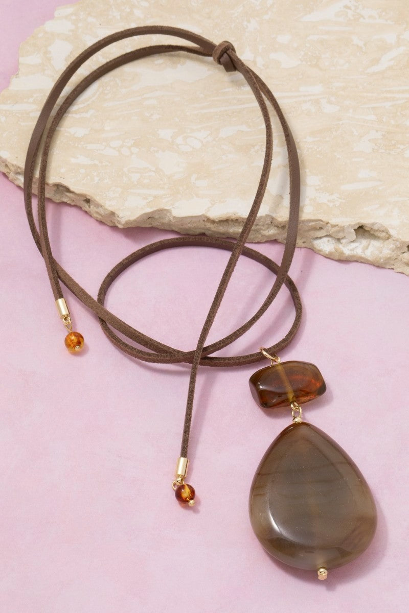 Marble Teardrop Pendant Necklace