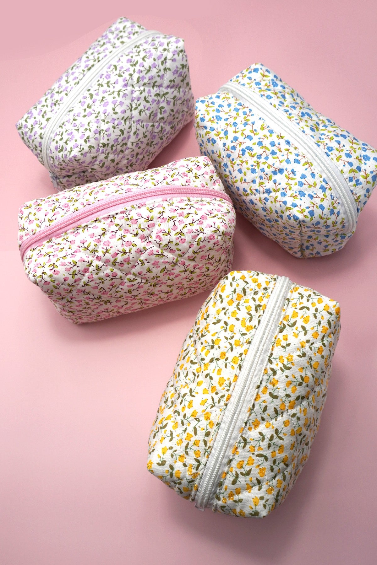 Ditsy Quilted Cotton Cosmetic Bag
