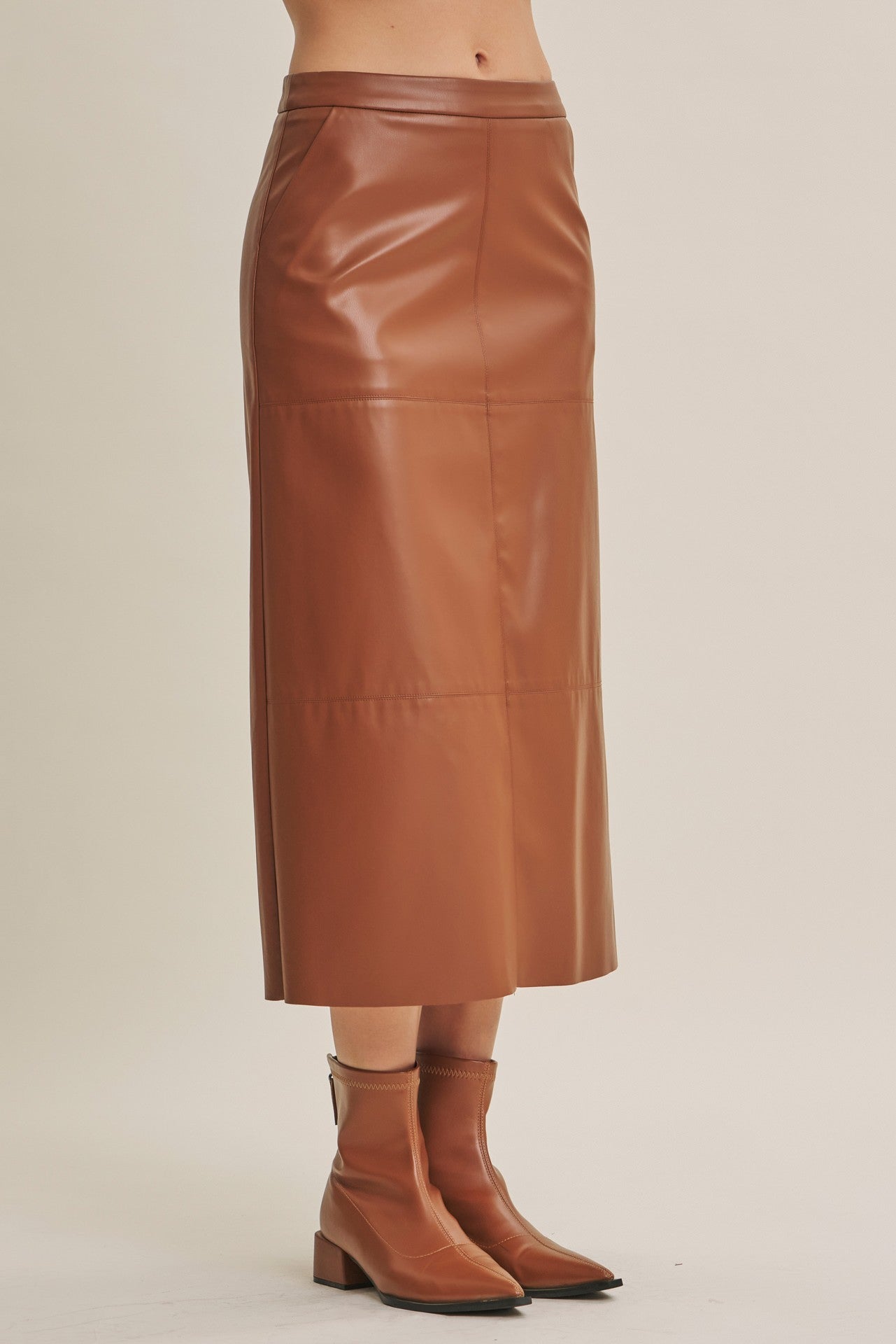 Modern Classic Vegan Leather Maxi Skirt