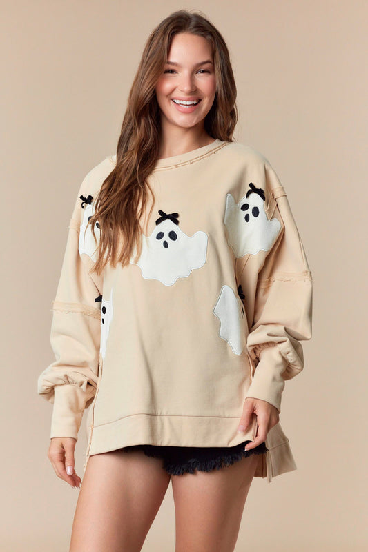 Boo With Bow Oversized Sweatshirt
