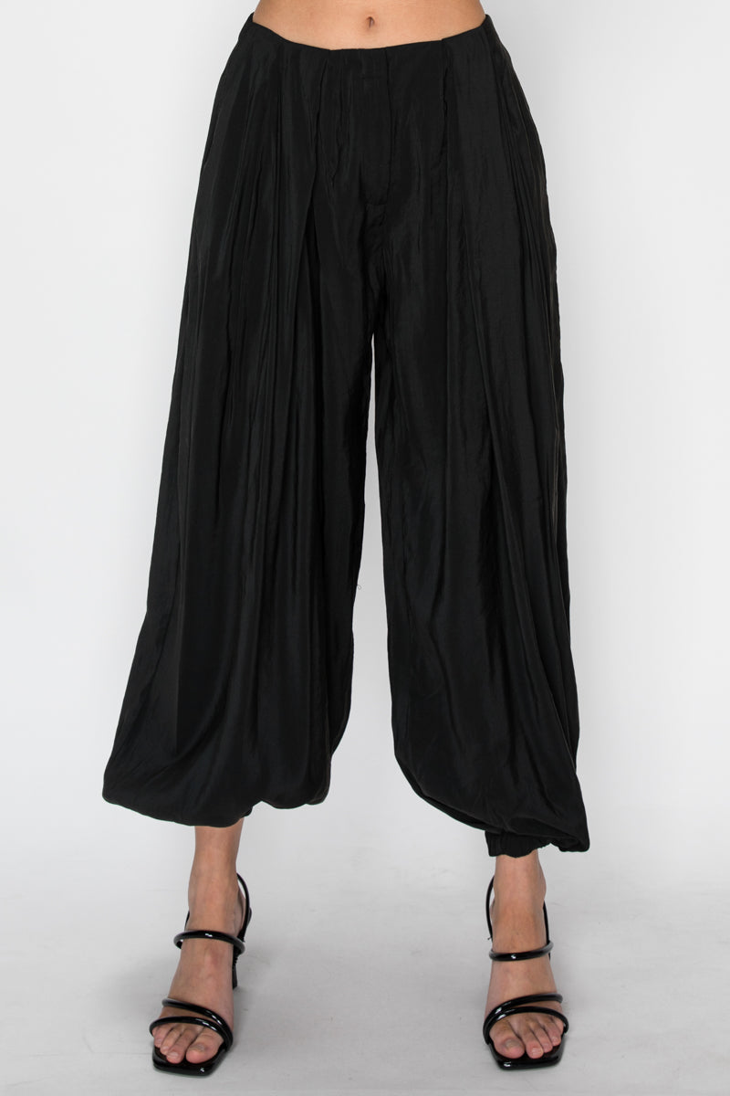 Pleated Wide Leg Harem Pants