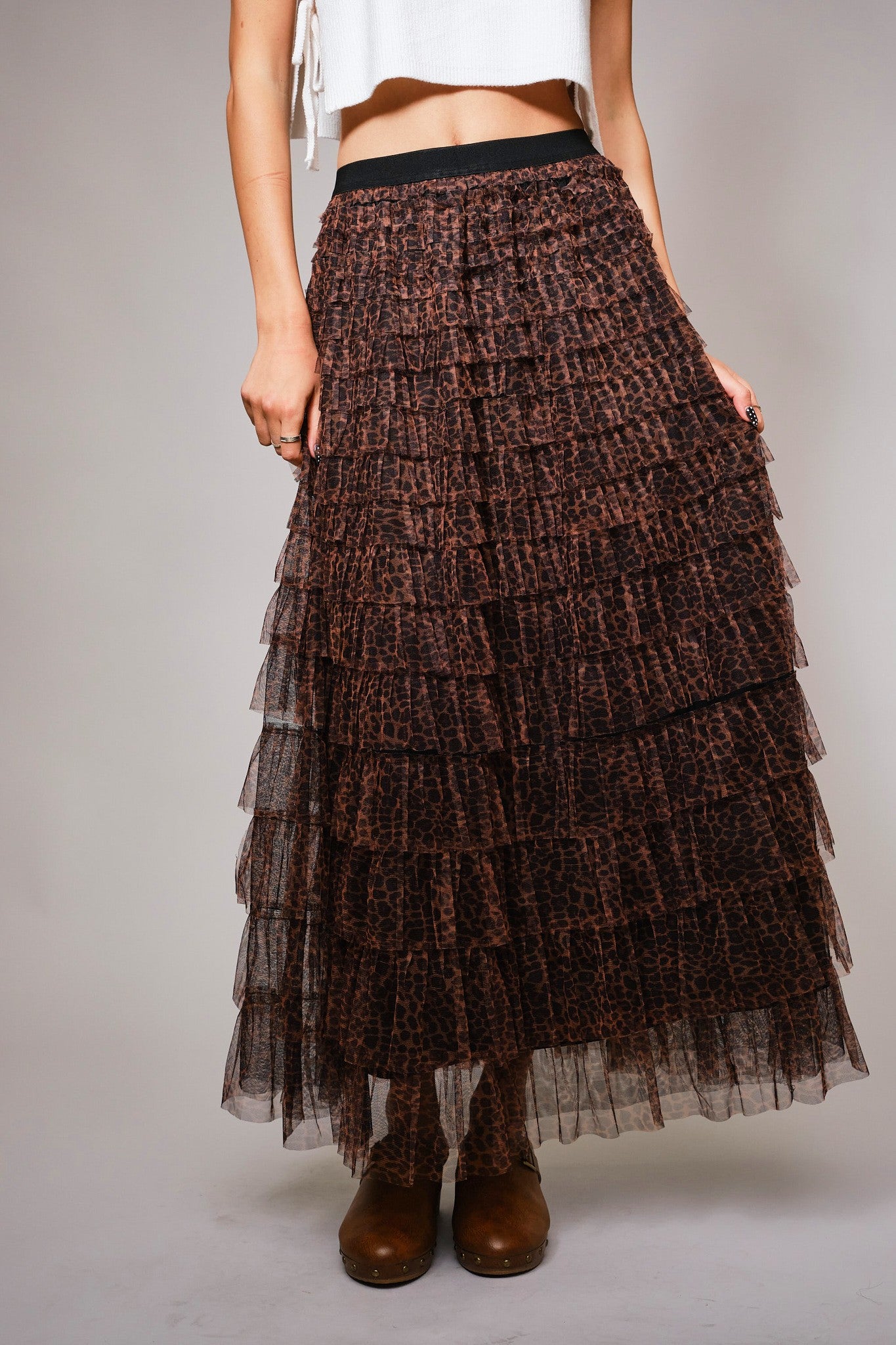 Tiered Ruffle Maxi Skirt