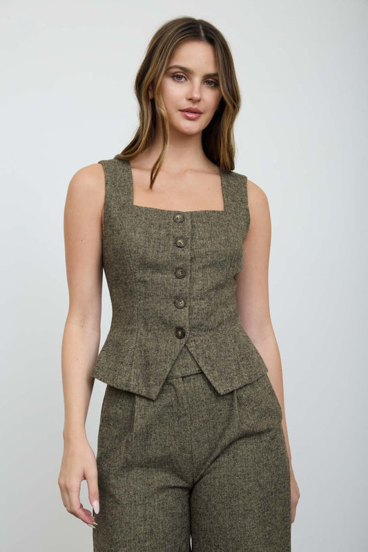 Thalia Tweed Peplum Vest