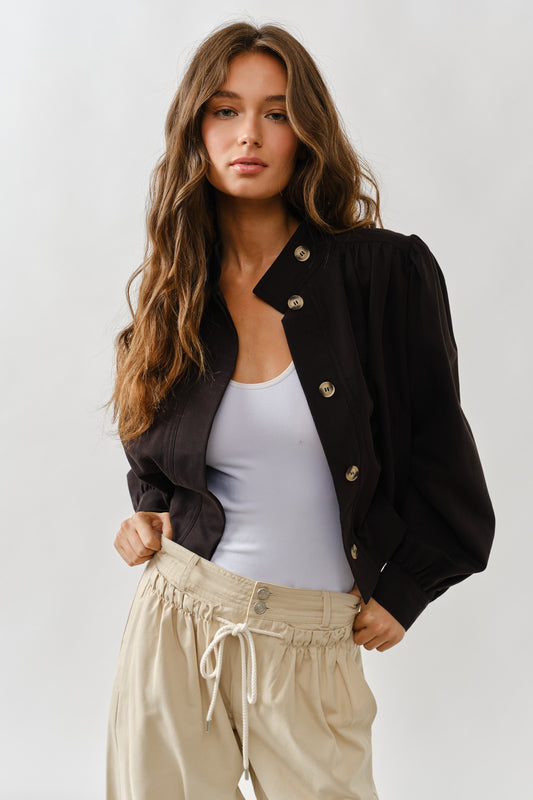 Short Balloon Trench Jacket