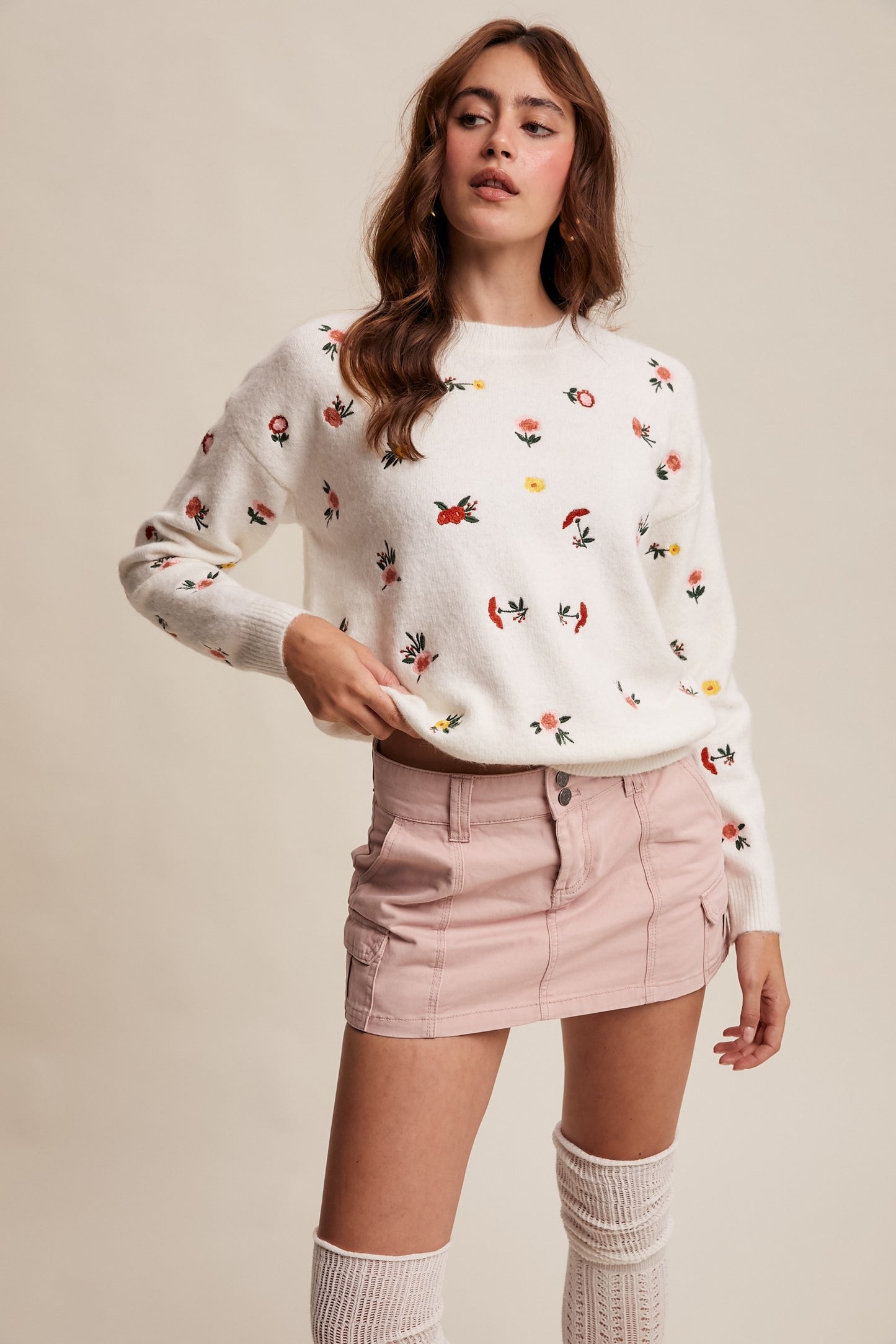 Rosalyn Soft Floral Embroidered Sweater