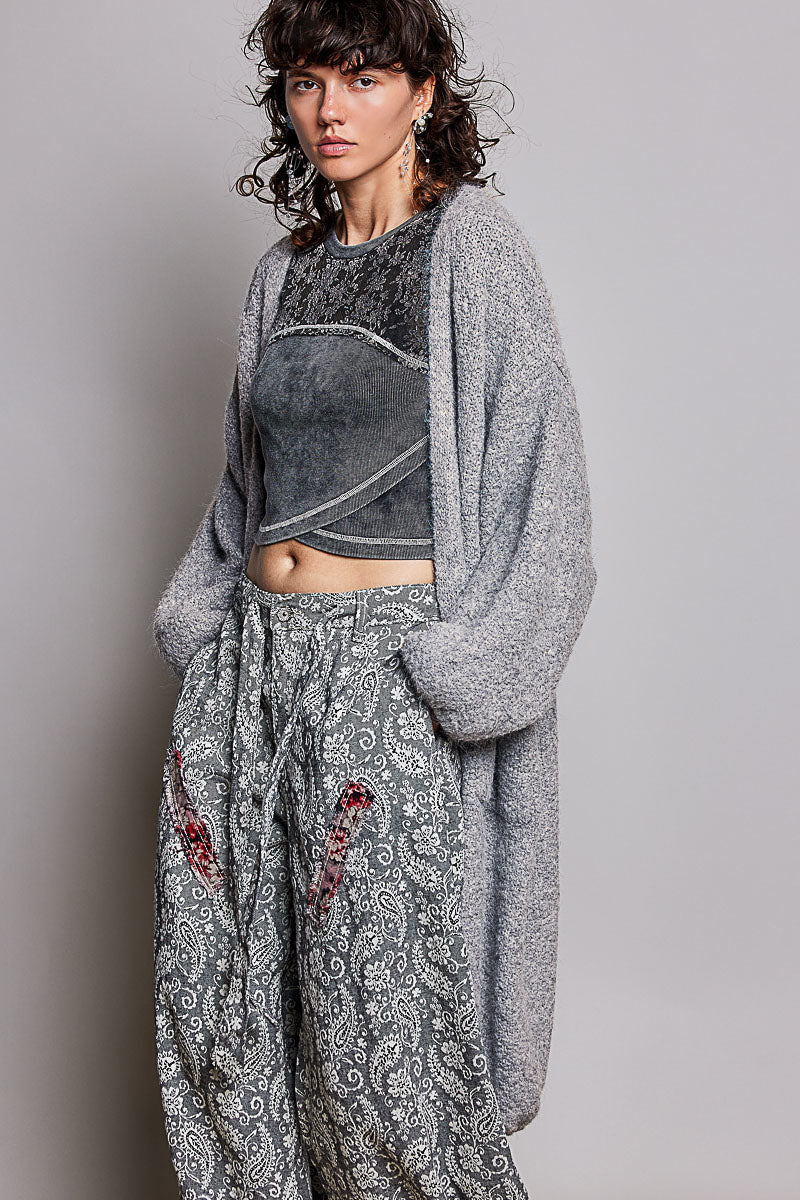Alessandra Long Open Sweater Cardi