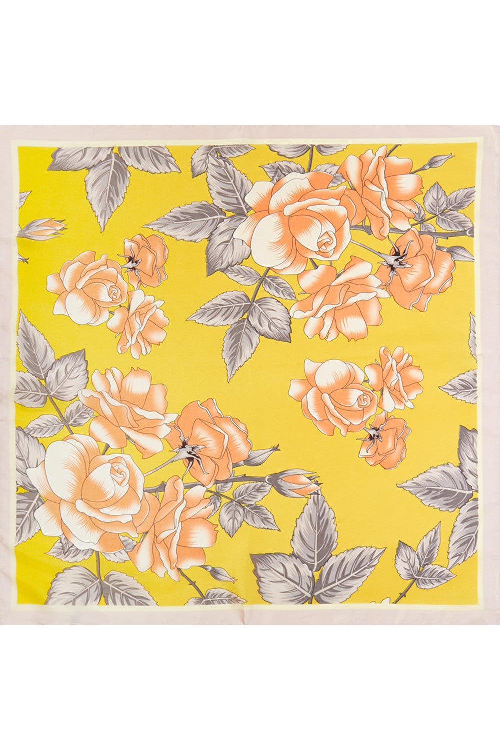 Floral Garden Silky Bandana Scarf- Yellow