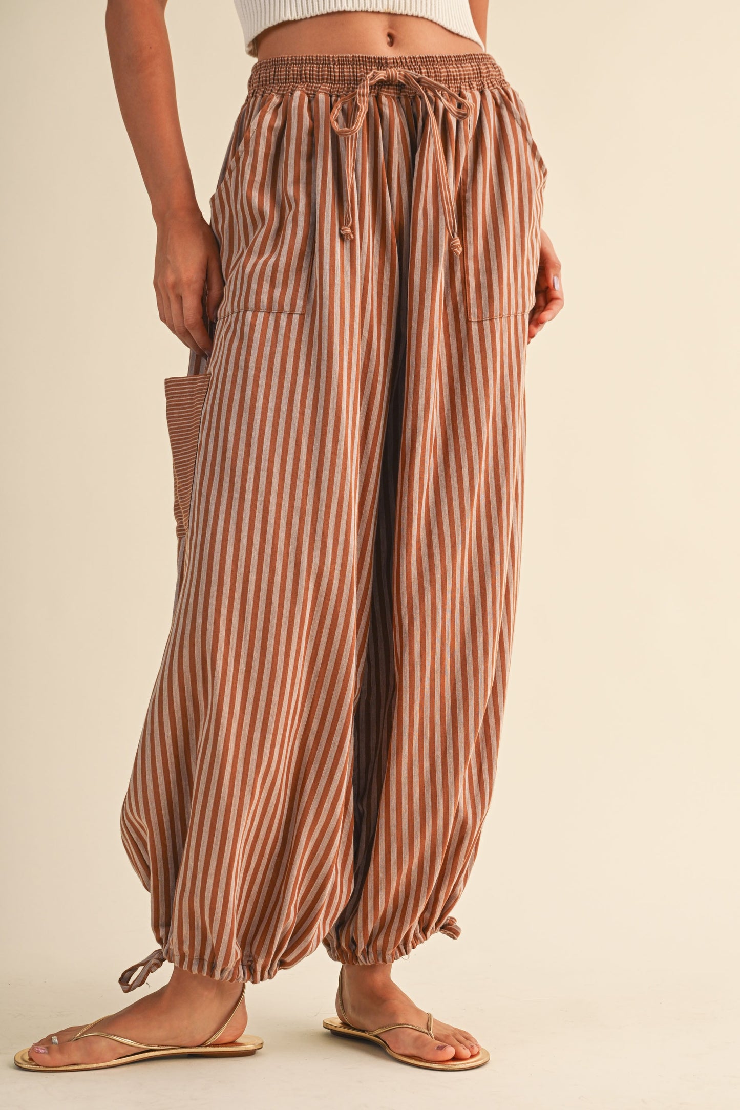 Wilde Striped Gauze Balloon Pants