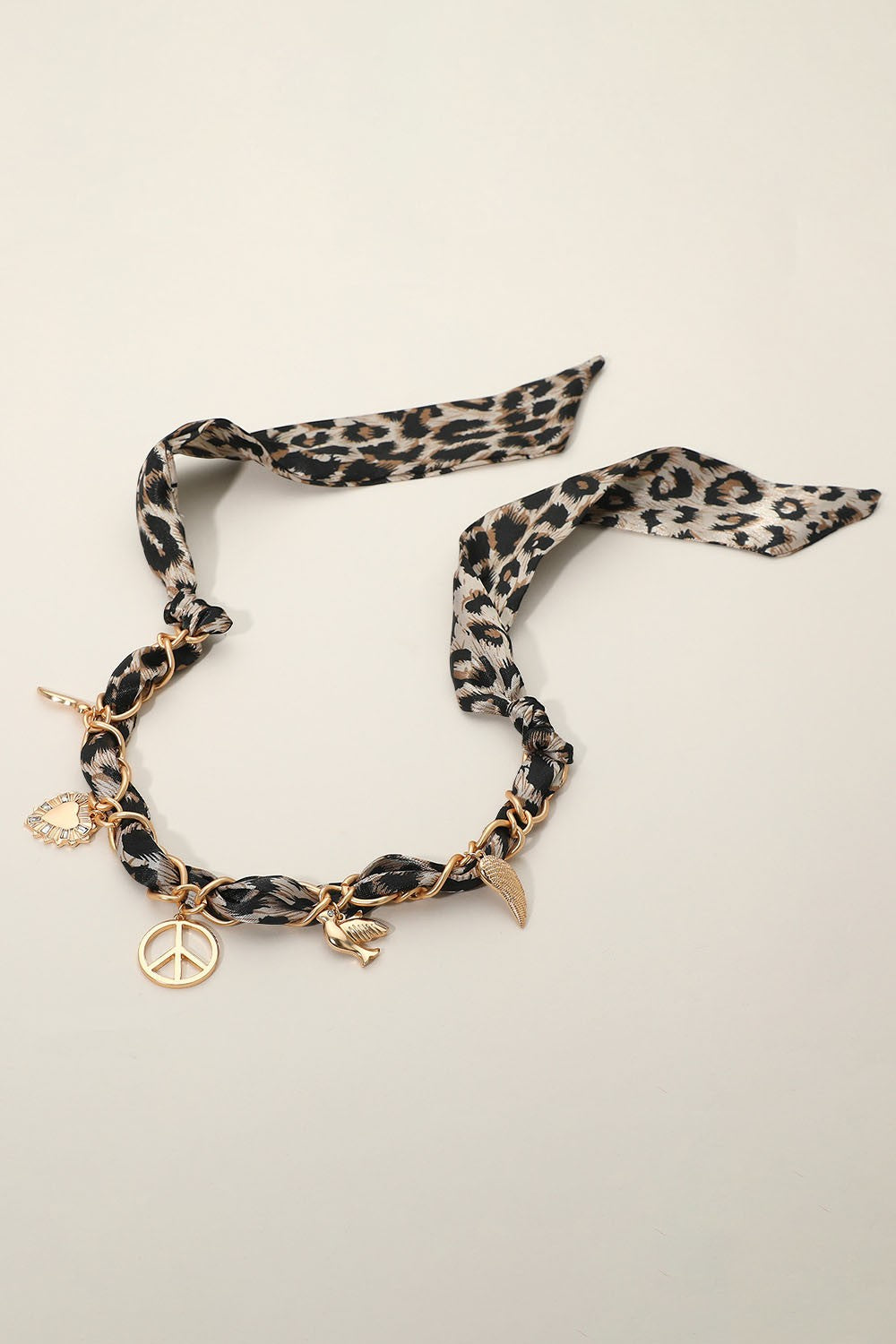 Leopard Scarf Peace Necklace