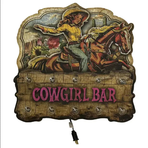 Cowgirl Bar Lighted Artwork