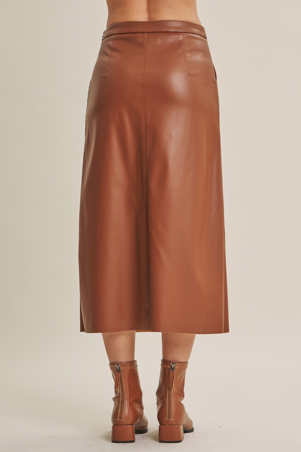 Modern Classic Vegan Leather Maxi Skirt