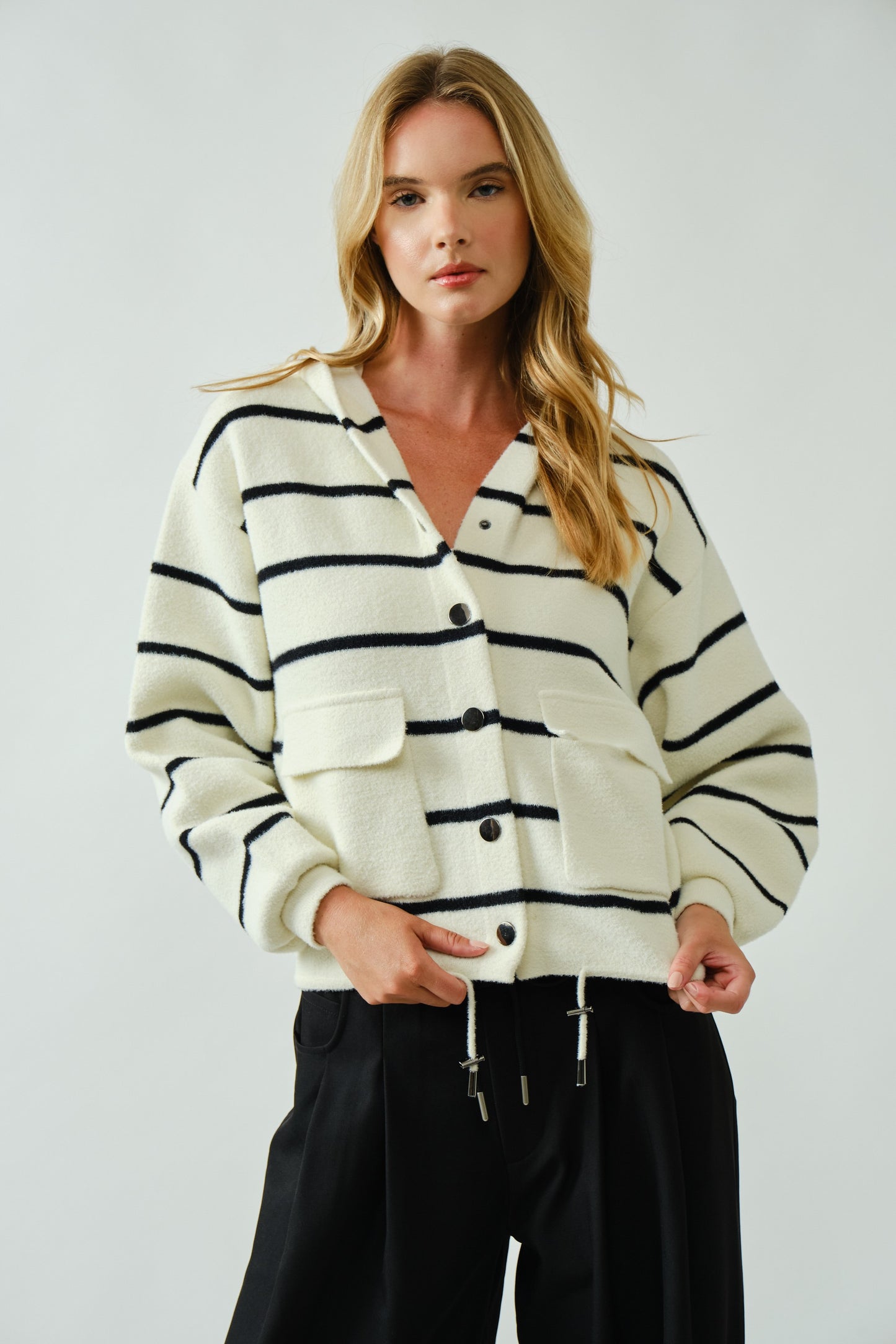 Cozy Soft Hooded Sweater Jacket