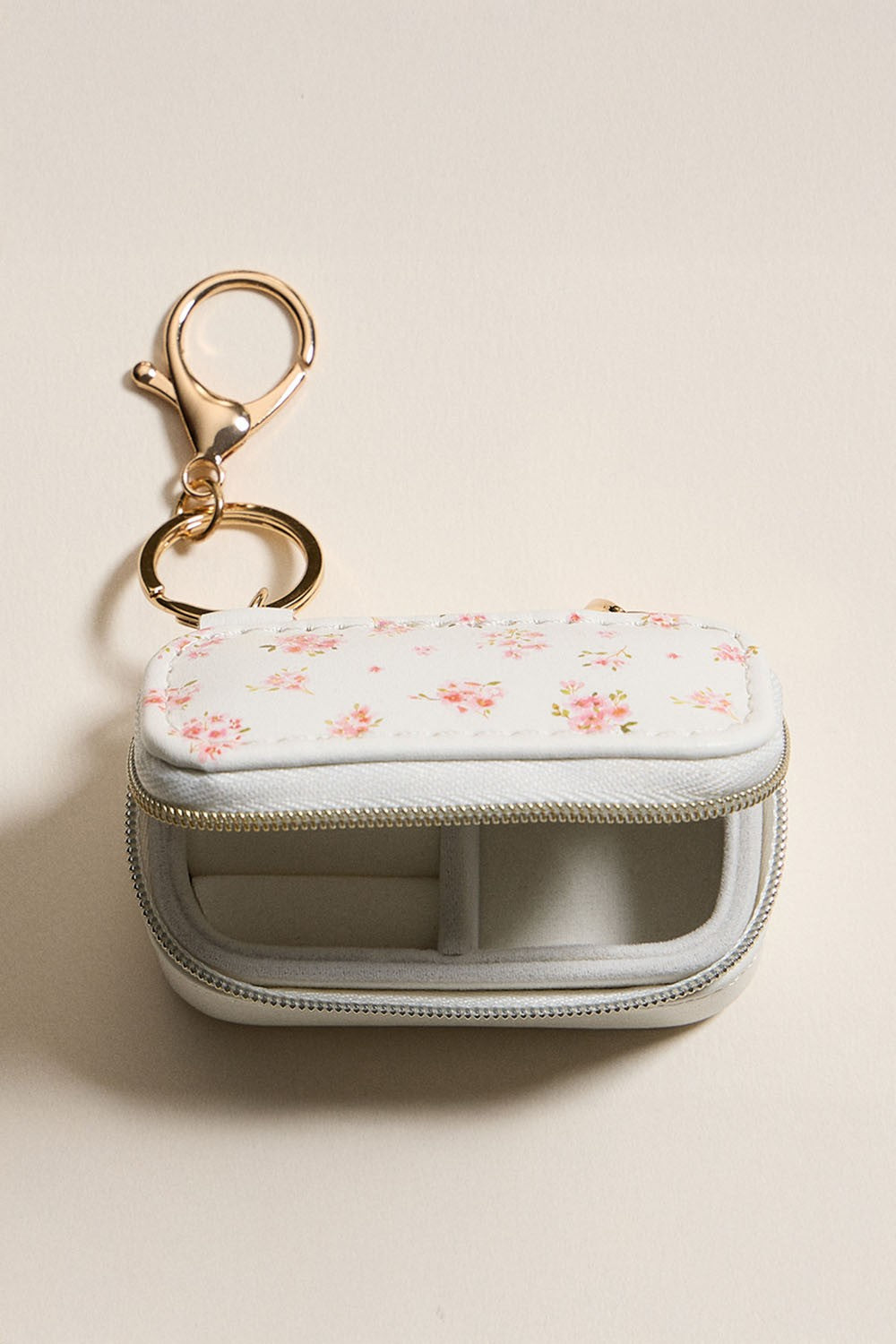 Floral Travel Jewelry Case Keychain