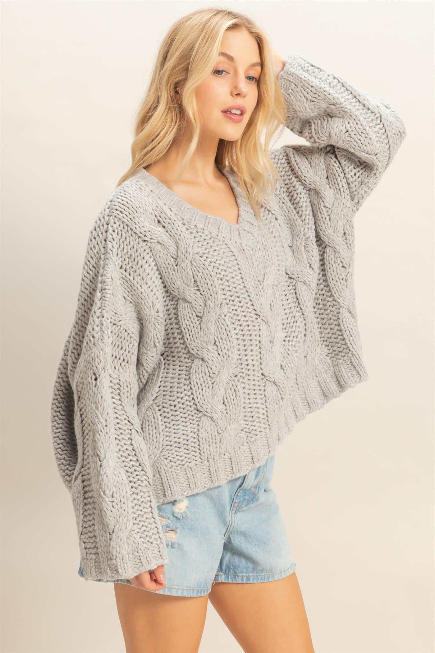 Lettie Oversized Cable Knit Sweater