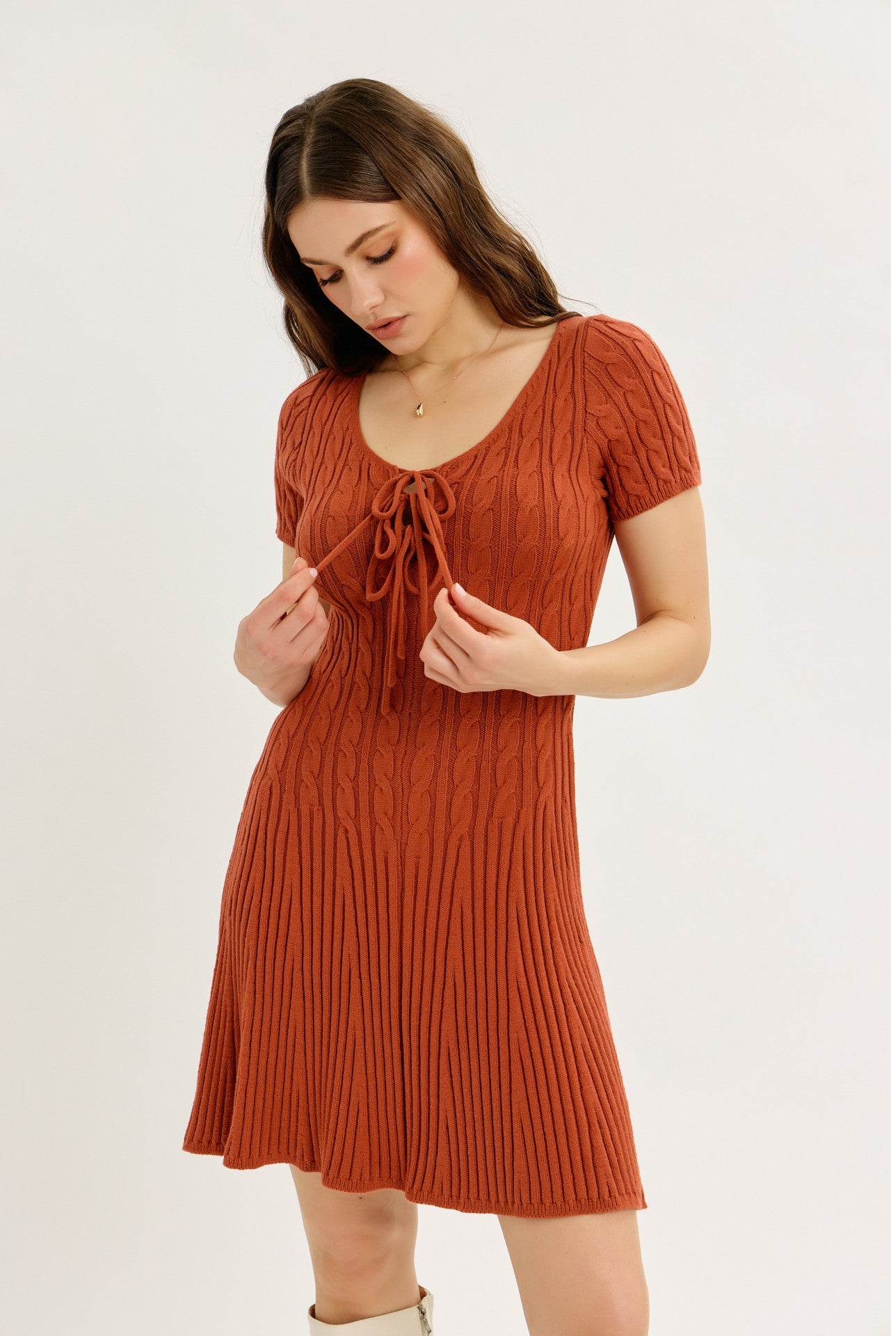 Mia Cable Knit Sweater Dress