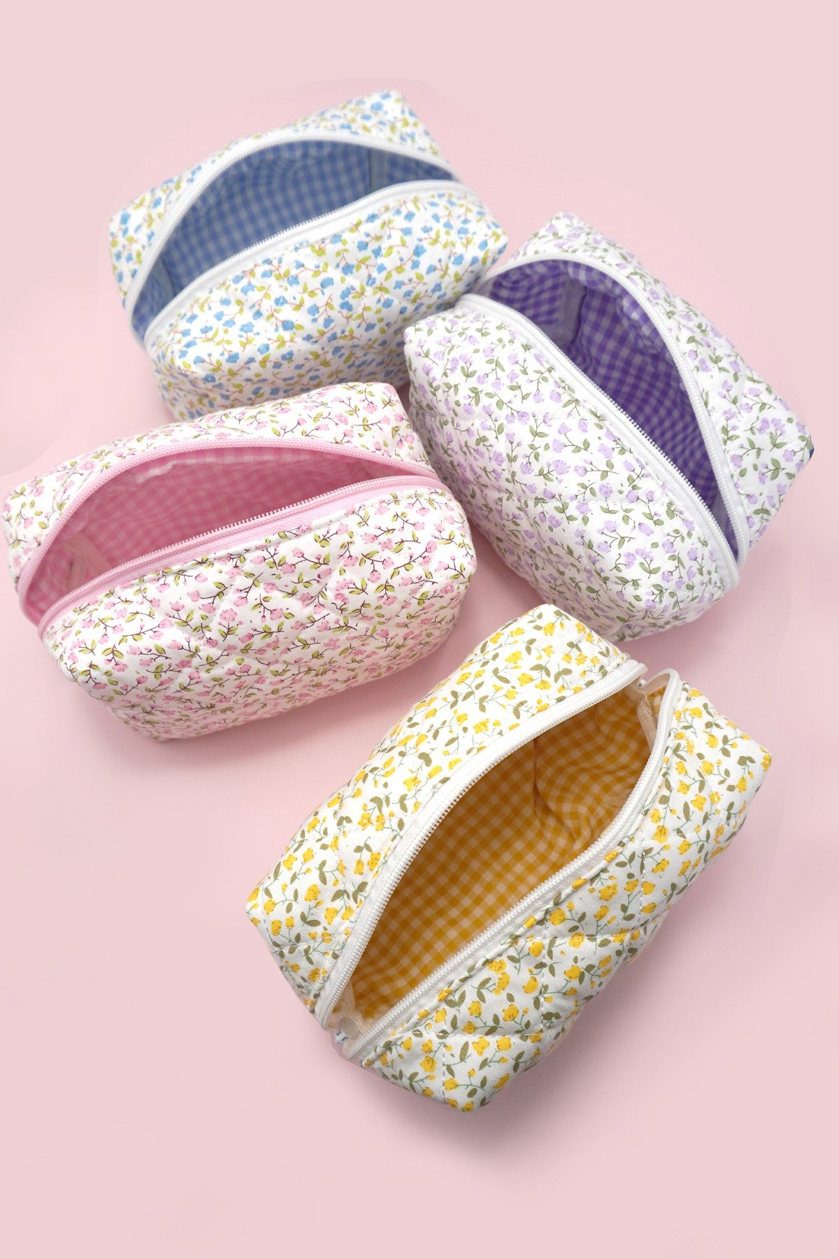 Ditsy Quilted Cotton Cosmetic Bag