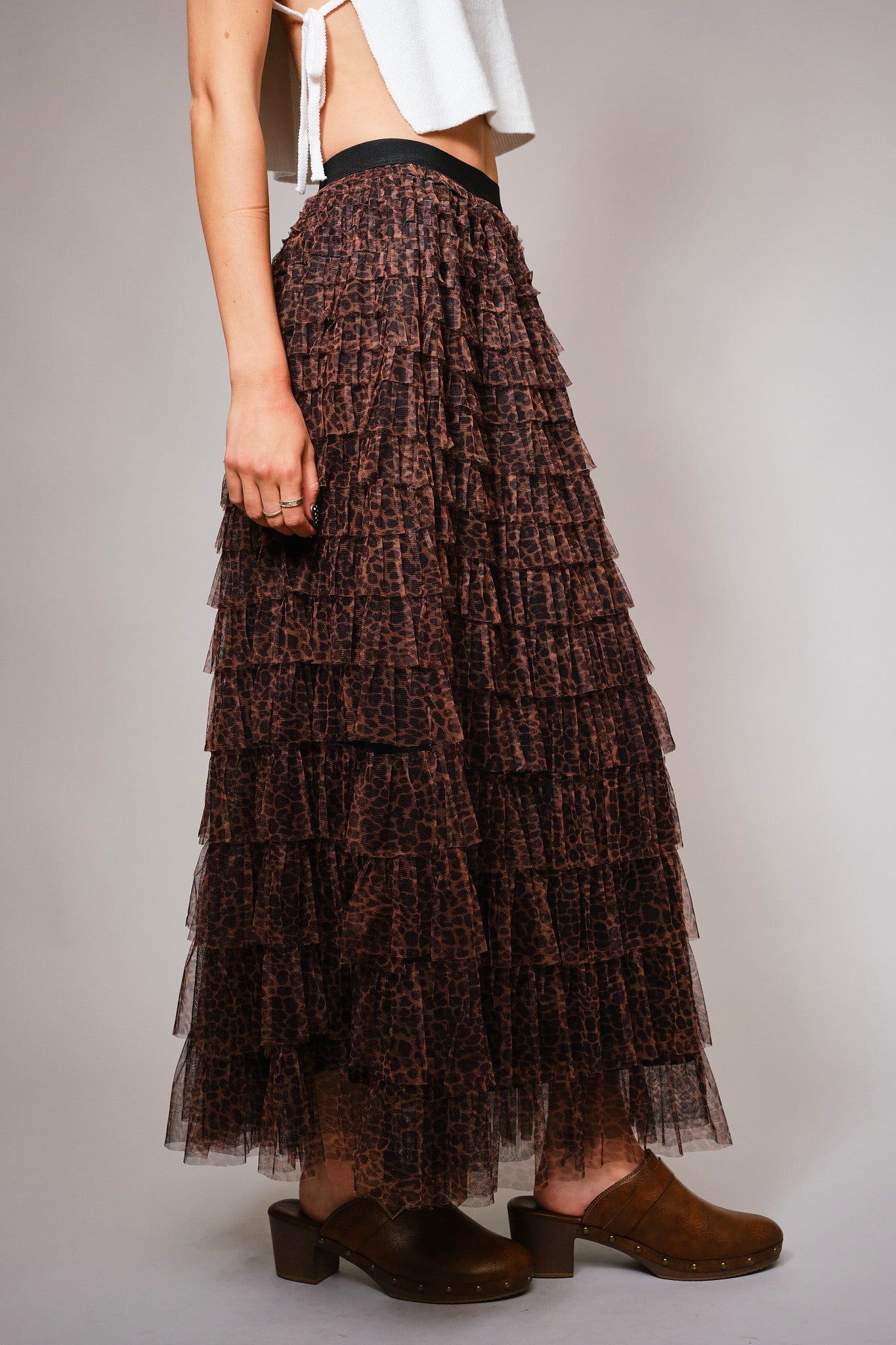 Tiered Ruffle Maxi Skirt