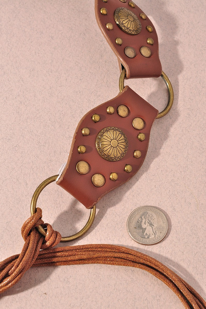 Western Boho Studded Tassle Belt