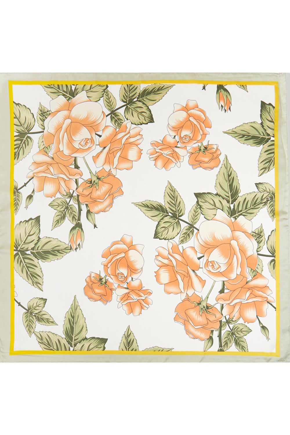 Floral Garden Silky Bandana Scarf- Green