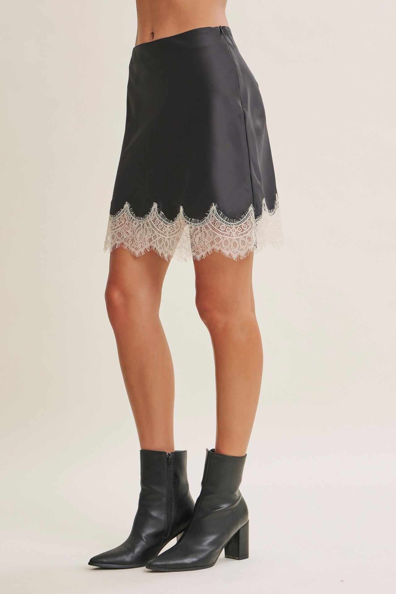 Moonlit Affair Scallop Lace  Mini Skirt