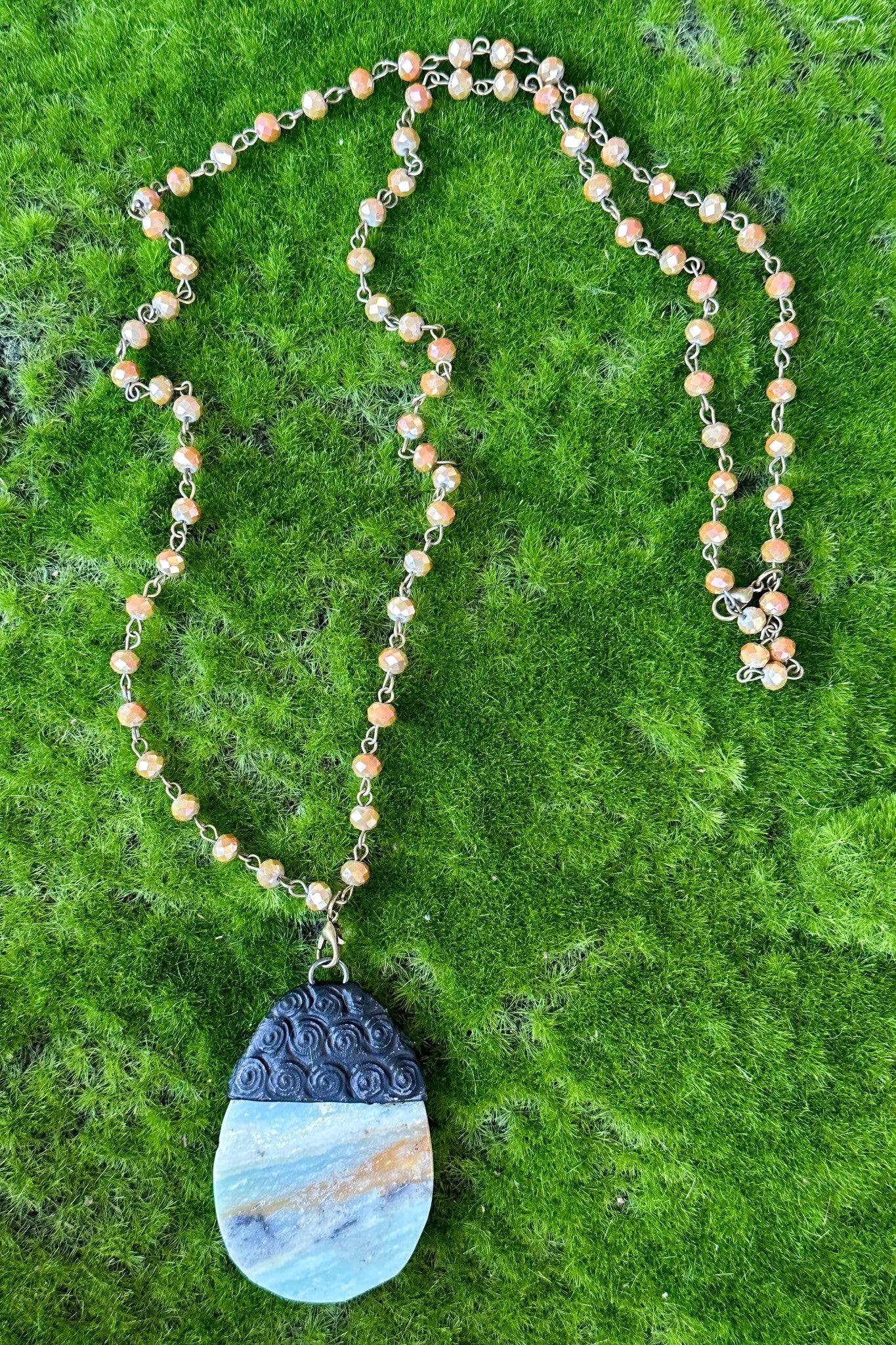 Collective Beaded & Bronze Short/Long Necklace- Charm Bar