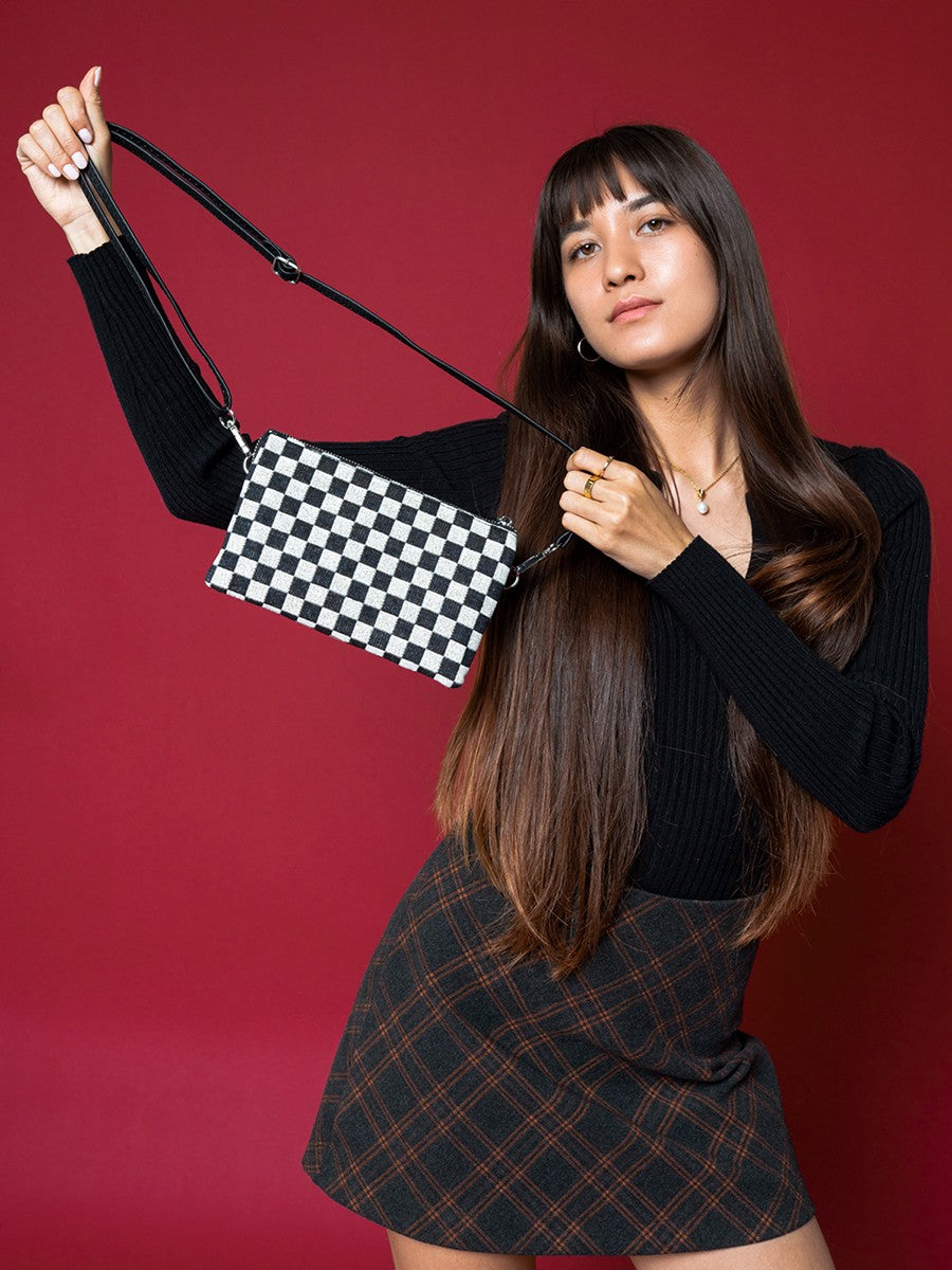 Riley Checkered Crossbody