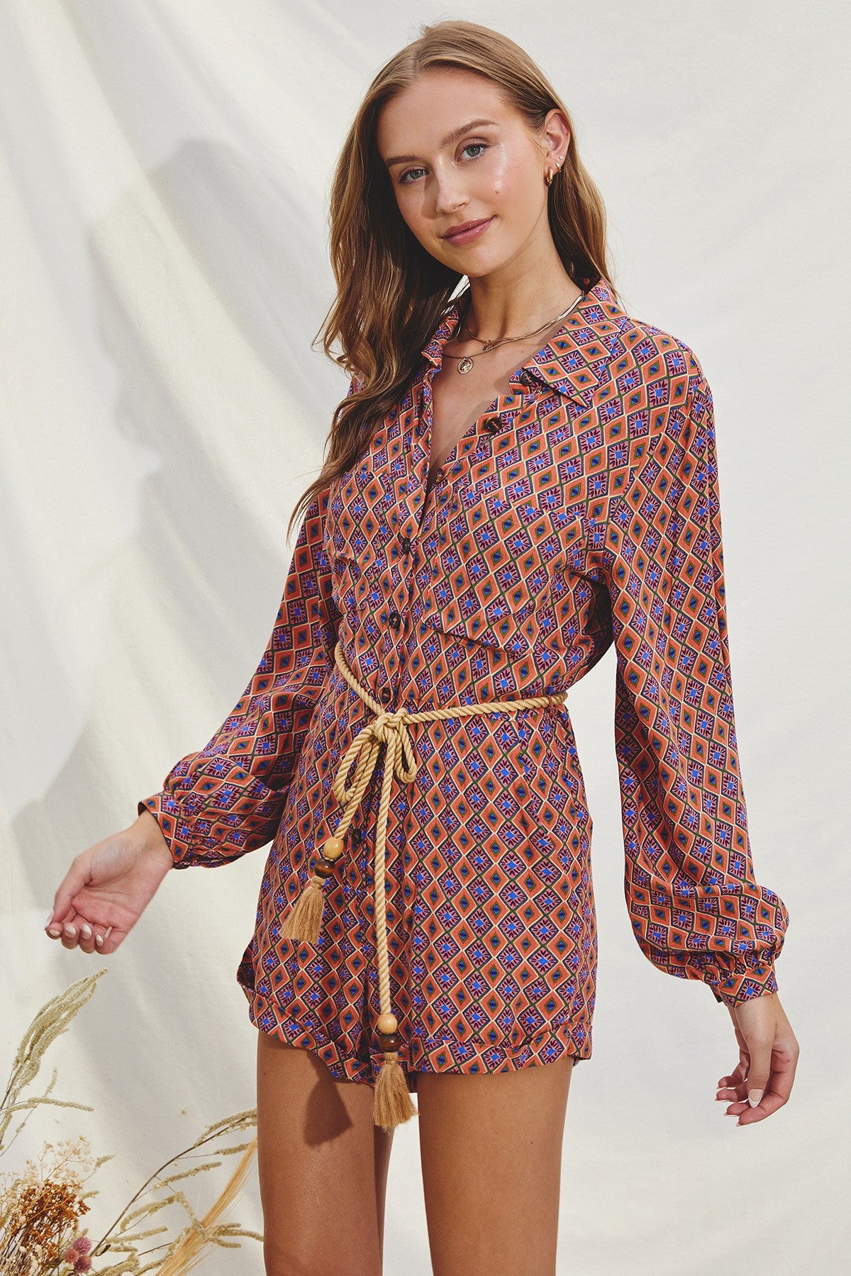 Sun Daze Collared Romper