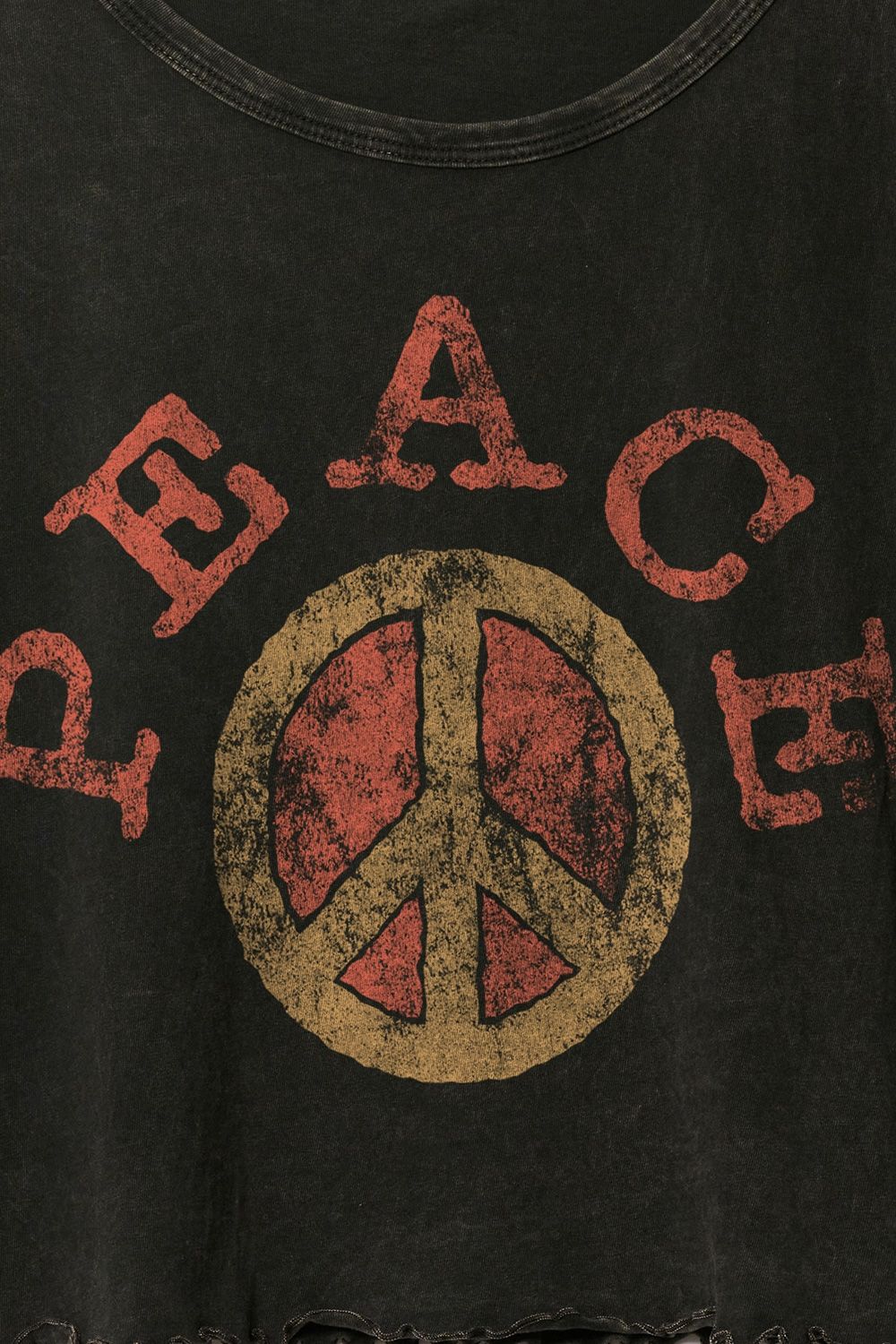 Peace Lettuce Edge Cropped Graphic Tee