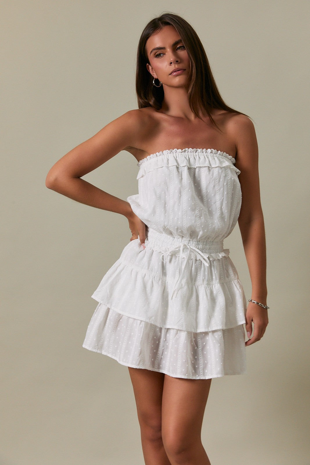 Lydia Strapless Eyelet Romper