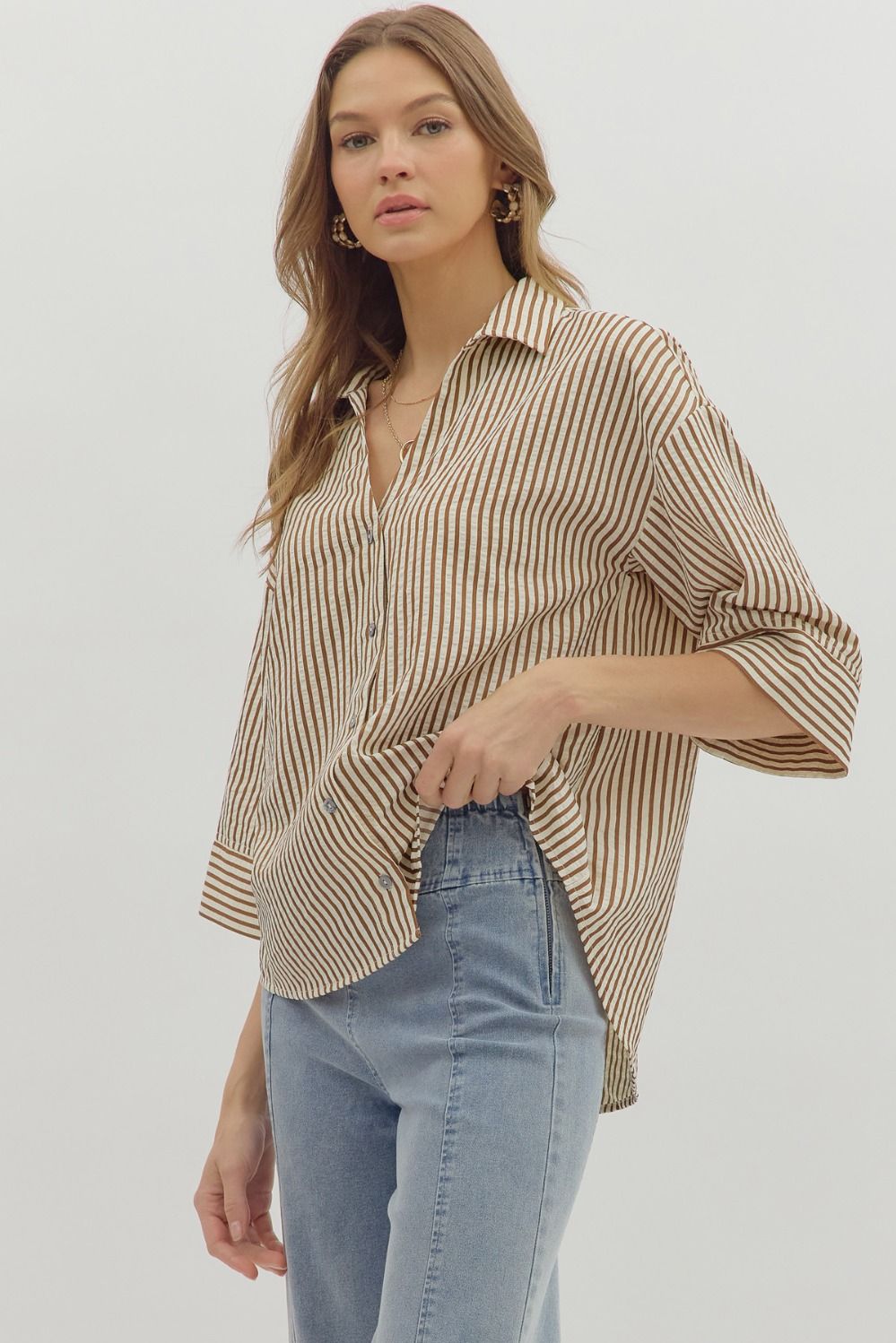 Kailany Striped Button Down